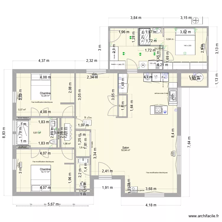 grimal 3. Plan de 13  et 109 m²