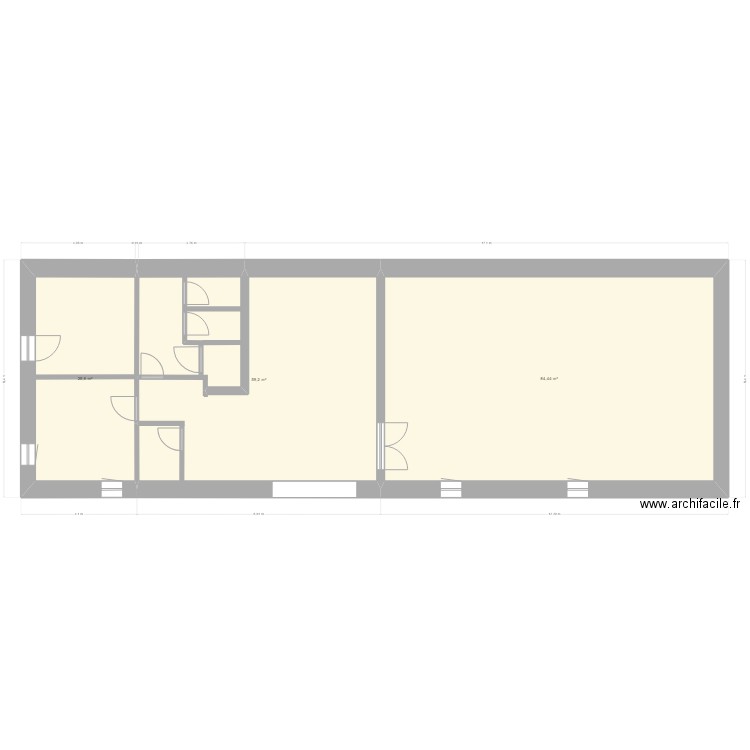 Mairie. Plan de 3 pièces et 169 m2