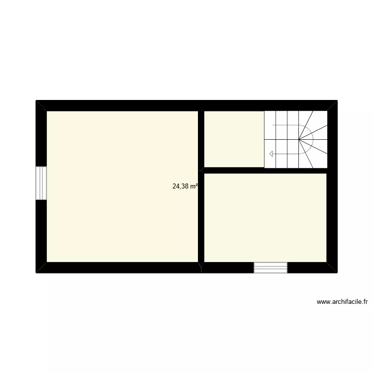 patricia etage brut. Plan de 1  et 24 m²