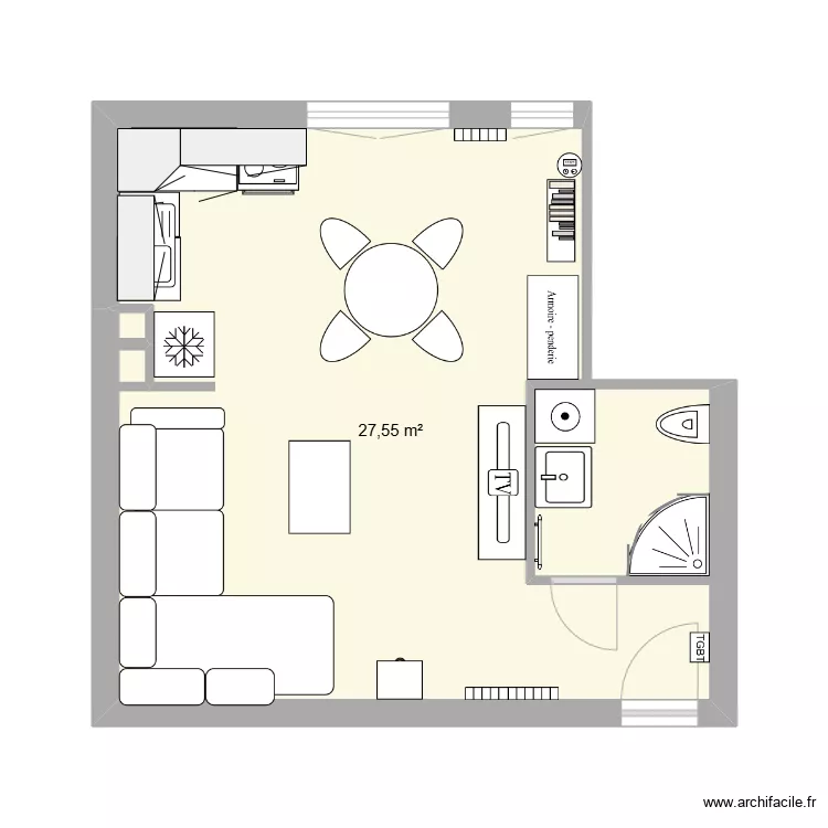 Studio 12 dauphine, projet V2. Plan de 