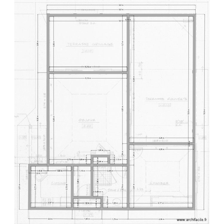 Rez dechaussée 2. Plan de 14 pièces et 234 m2