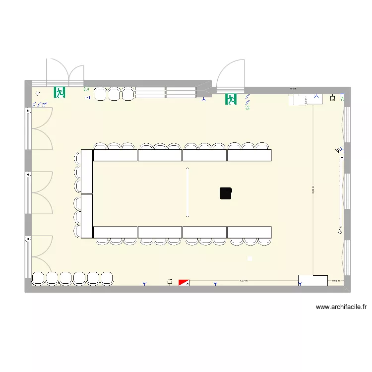 Salle Vulcain 350. Plan de 