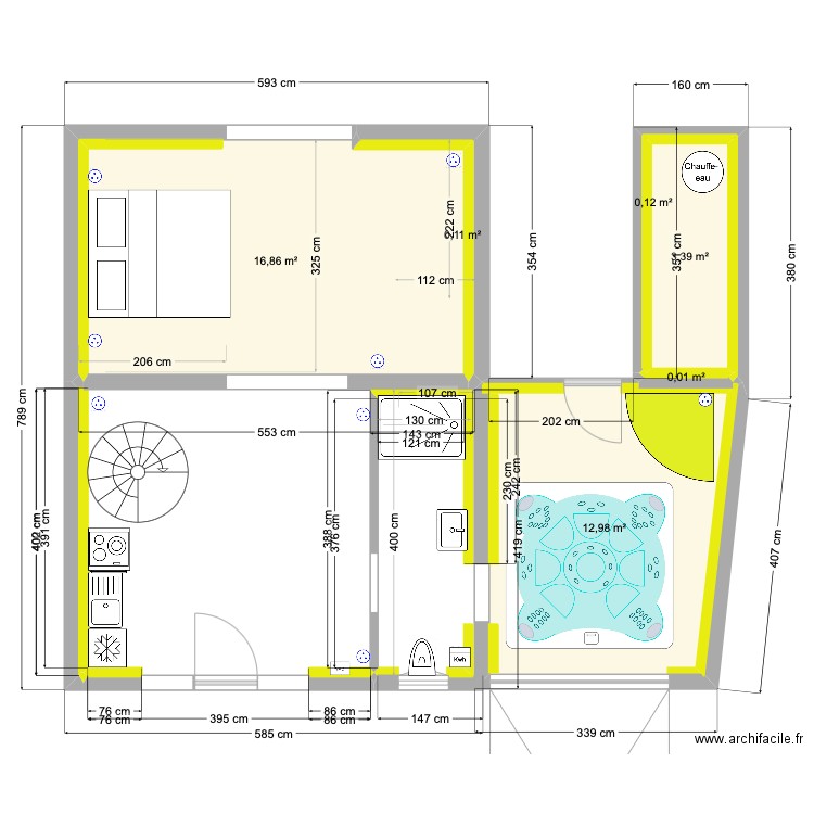 spa 2 abysse. Plan de 10 pièces et 70 m2
