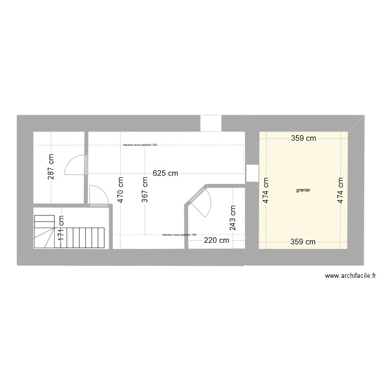 étage modifié. Plan de 0 pièce et 0 m2