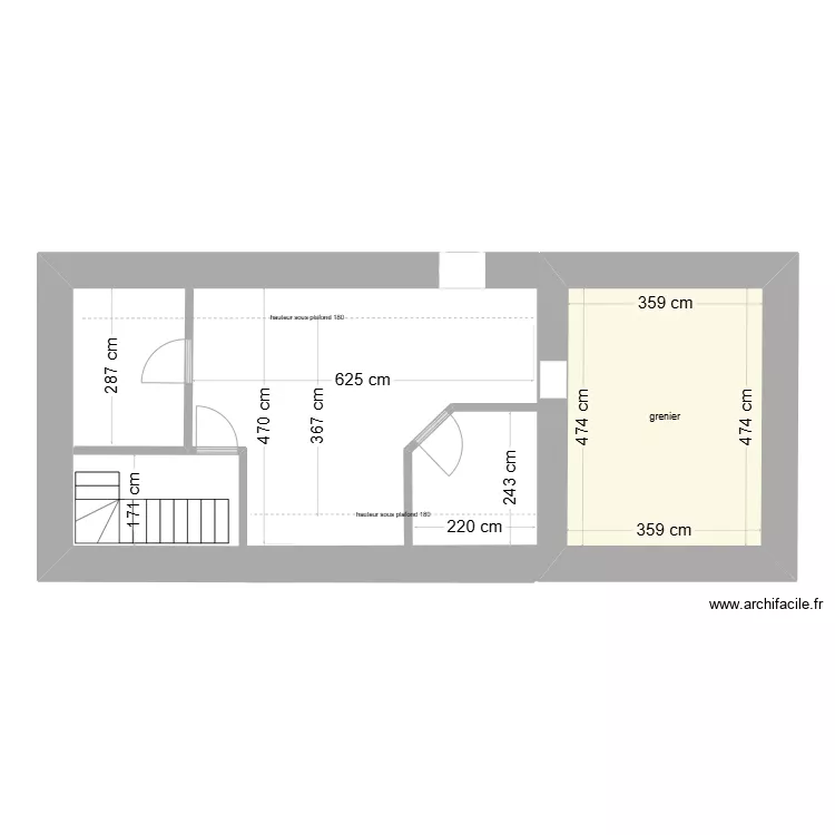 &eacute;tage modifi&eacute;. Plan de 