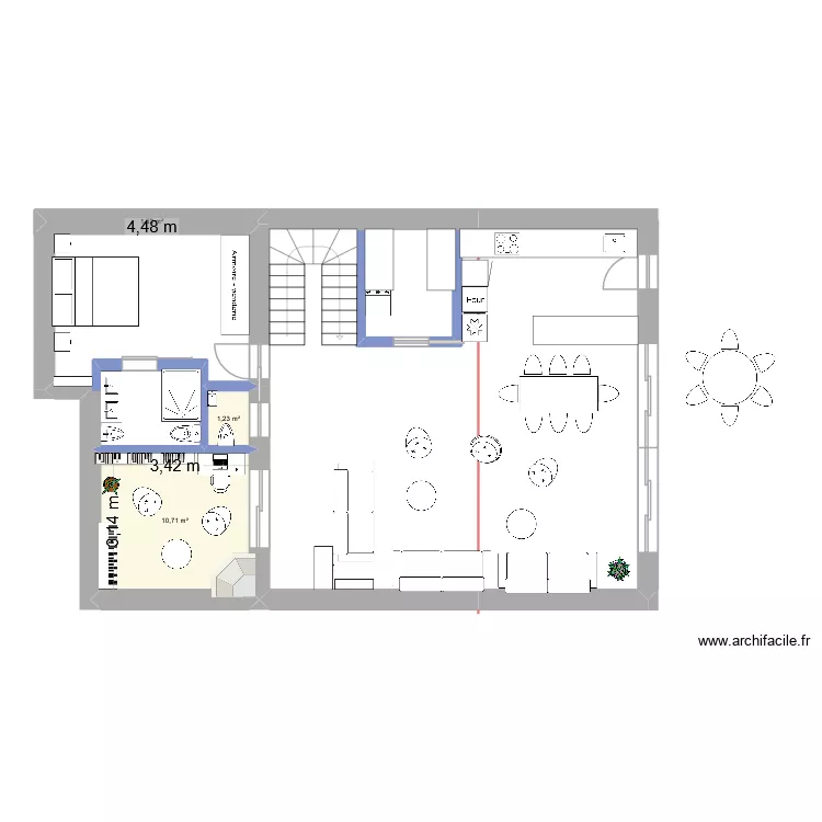 projet 1. Plan de 3 pièces et 13 m²