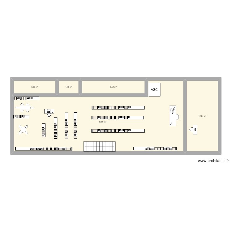 bib 2e. Plan de 5 pièces et 92 m2