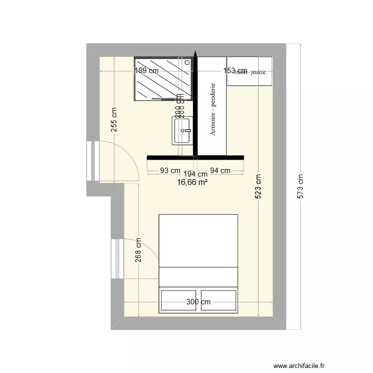 chambre parentale. Plan de chambre parentale. Plan de