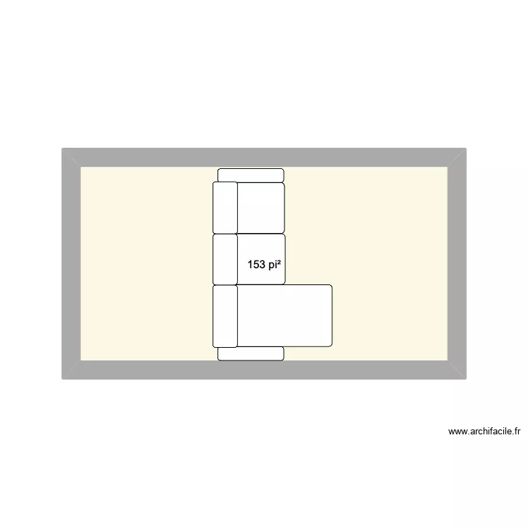 salon. Plan de 1  et 14 m²