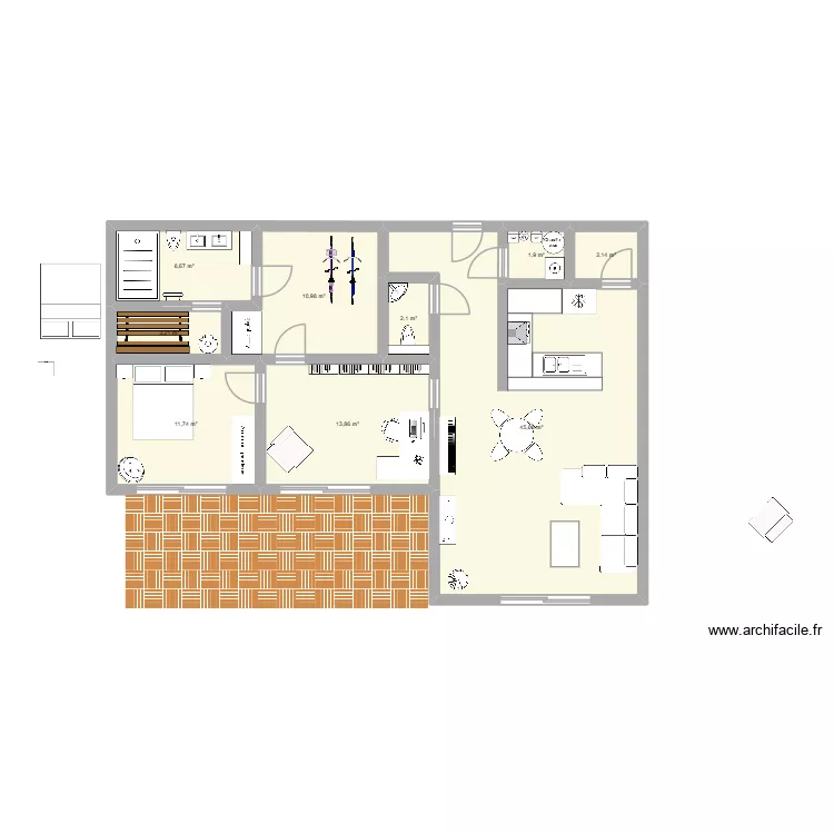 Appart2026CaroleV2. Plan de 9  et 98 m²
