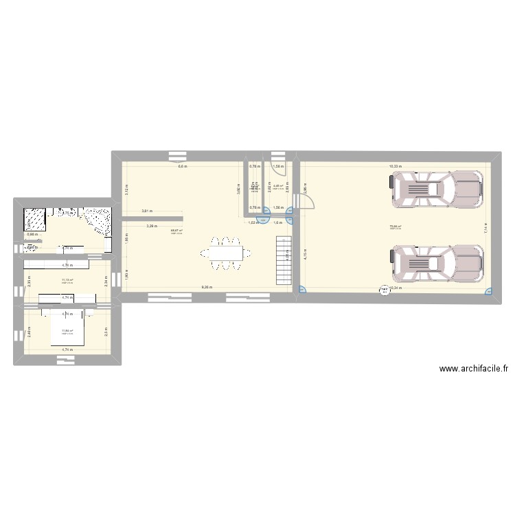 Plan 1. Plan de 6 pièces et 172 m2