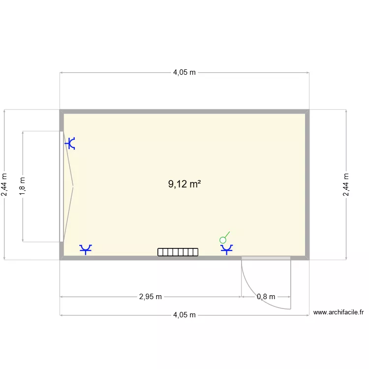 Idea 400x245. Plan de 1 Pièce et 9 m² Idea 400x245. Plan de 1 Pièce et 9 m²