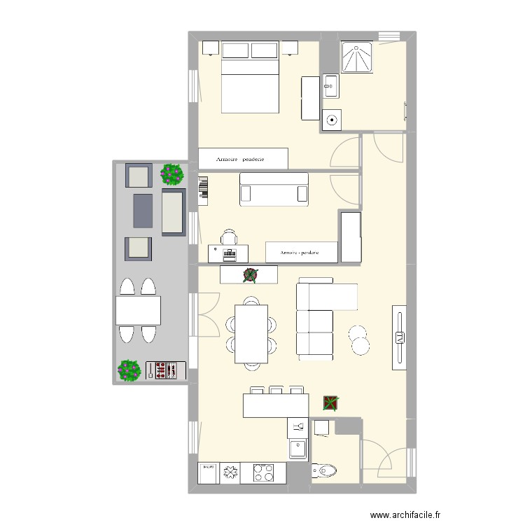 Résidence Othentik - Lot 111 F3 1er étage. Plan de 12 pièces et 80 m2