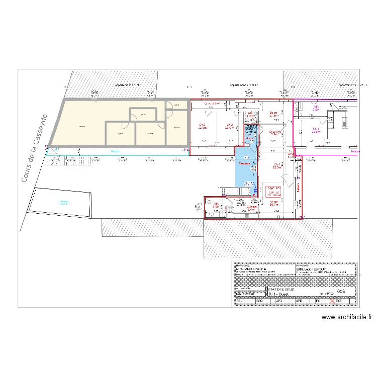 R+1 OUEST. Plan de 6 pièces et 77 m2
