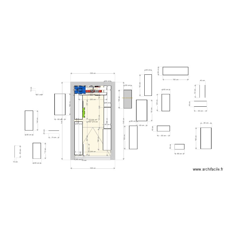 Garage 5. Plan de 1 pièce et 13 m2