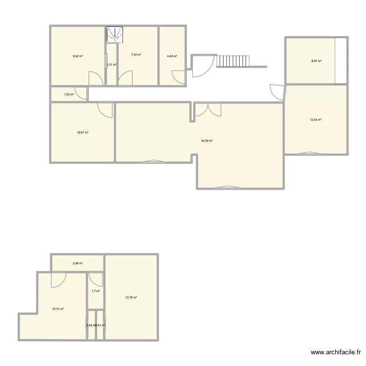 Studio Lr. Plan de 15  et 119 m²