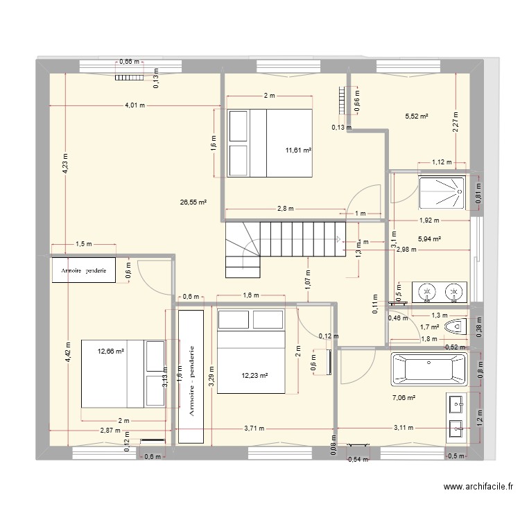 blg15. Plan de 12 pièces et 165 m2
