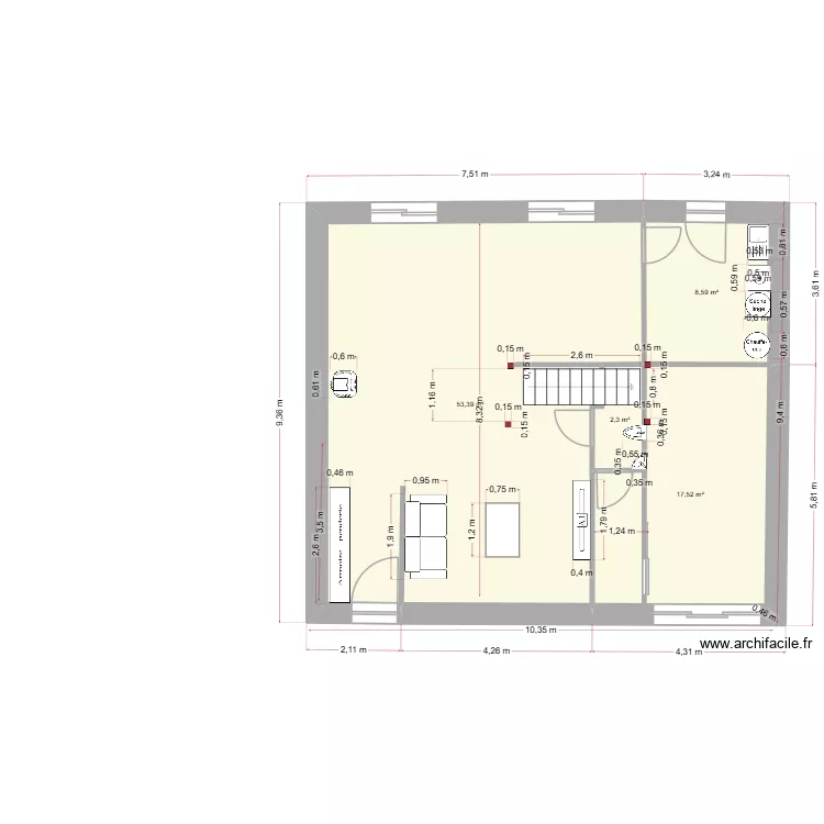 blg15. Plan de 13  et 165 m²