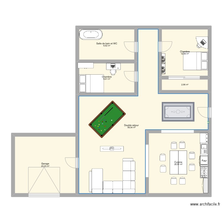 maison Van Rhijn. Plan de 7 pièces et 135 m2