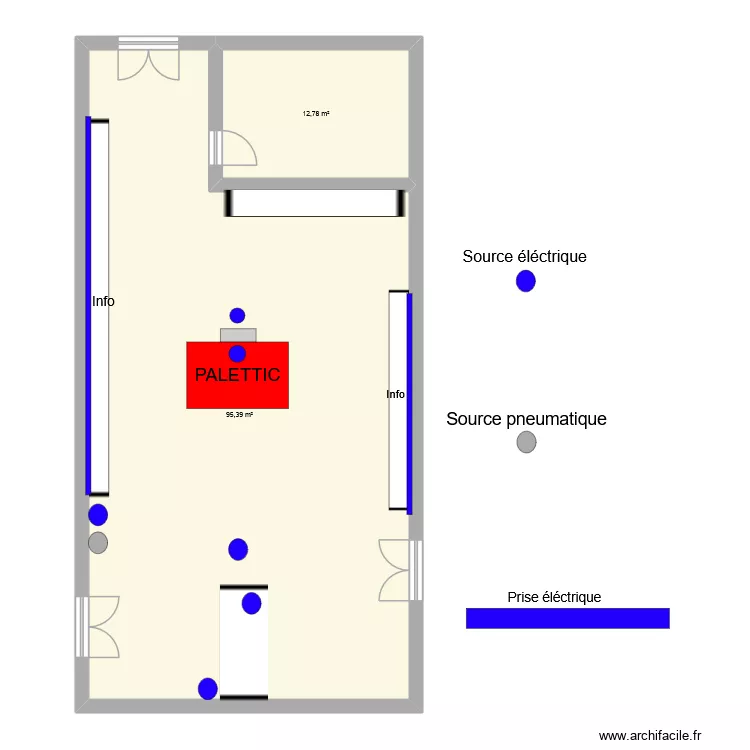 Palettic implantation. Plan de 2 et 108 m² Palettic implantation. Plan de 2 et 108 m²