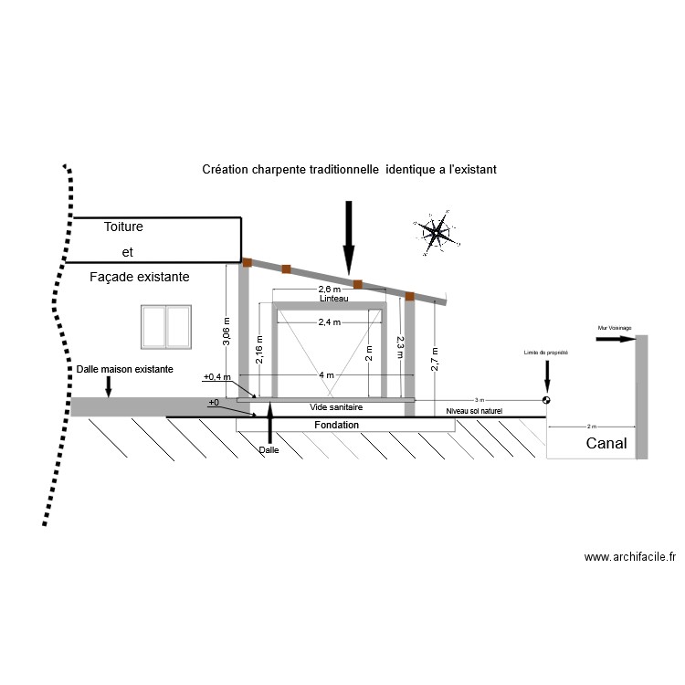 Coupe A. Plan de 0 pièce et 0 m2