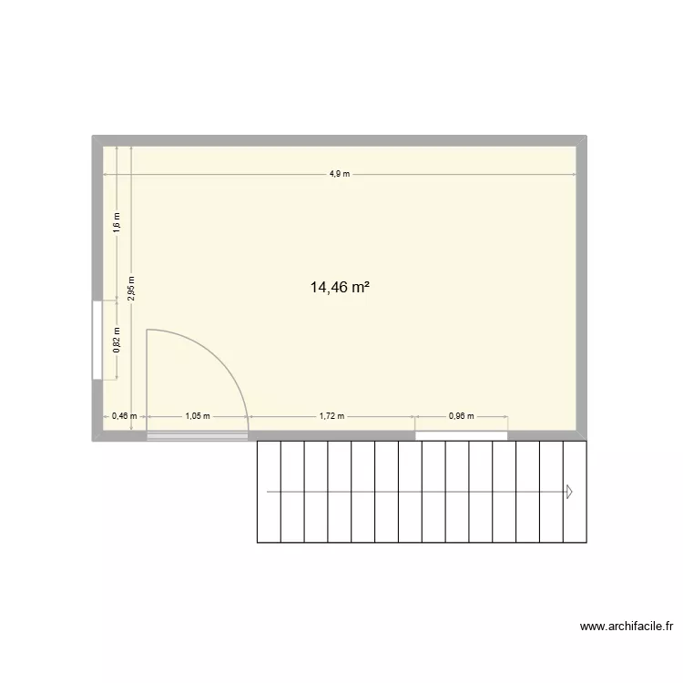 CASA GIALLA. Plan de 3  et 43 m²