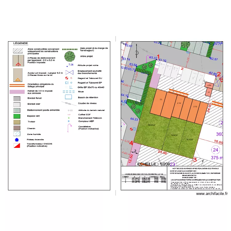 Les Brouzils - La Croix Carron avril. Plan de 
