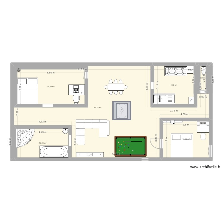 plan maison. Plan de 6 pièces et 128 m2