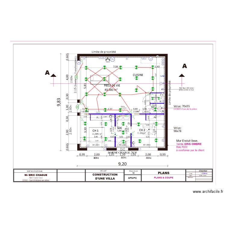 chaque. Plan de 0 pièce et 0 m2