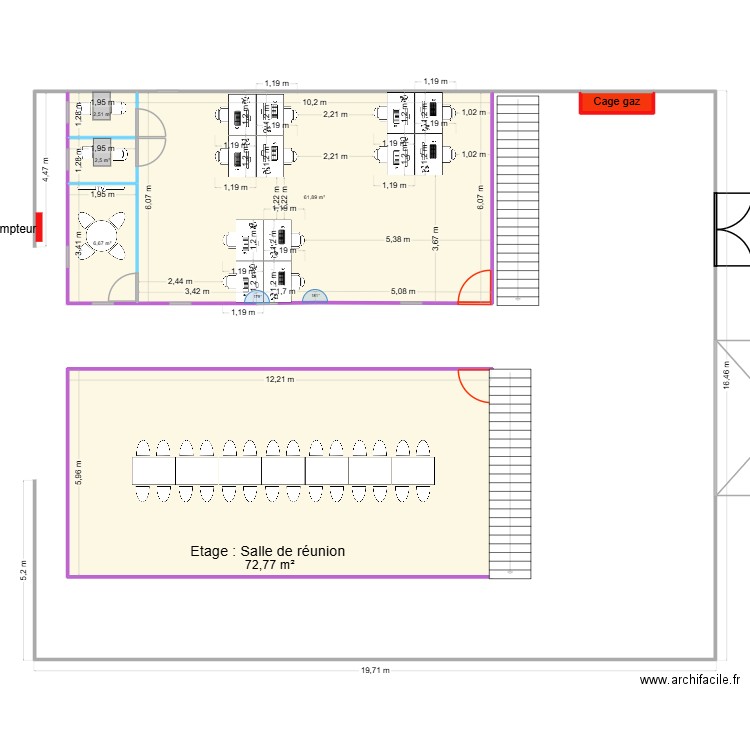 Aménagement parking. Plan de 6 pièces et 148 m2