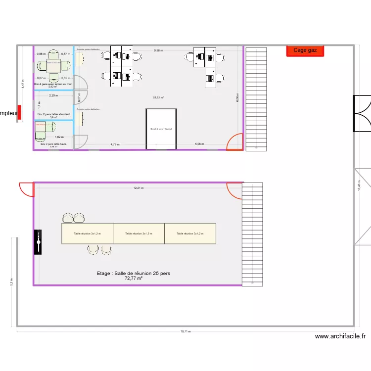 Am&eacute;nagement parking. Plan de 6 pièces et 147 m²