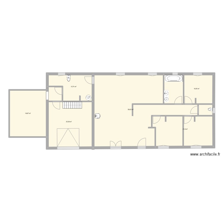 plan du 43. Plan de 6 pièces et 153 m2
