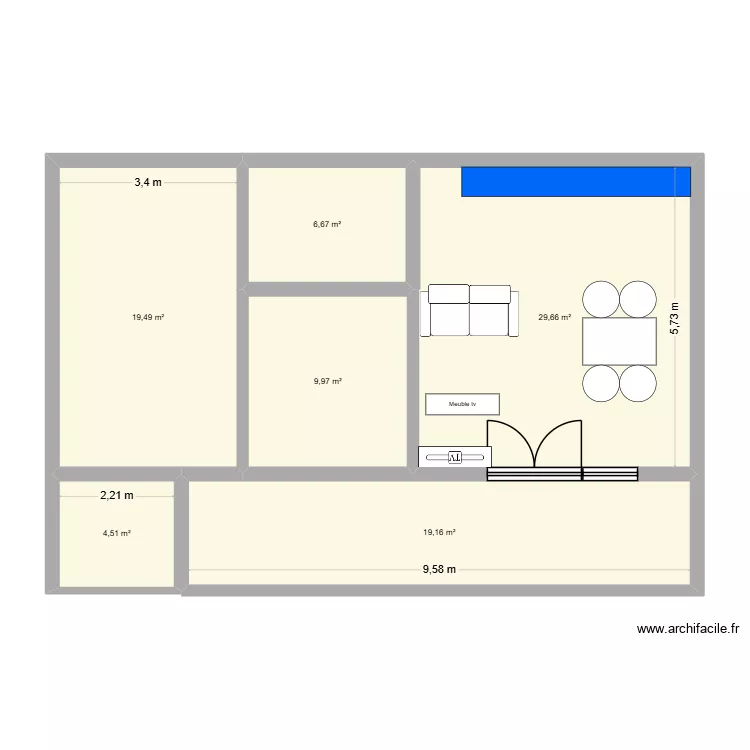 coublevie. Plan de 6 pièces et 89 m² coublevie. Plan de 6 pièces et 89 m²
