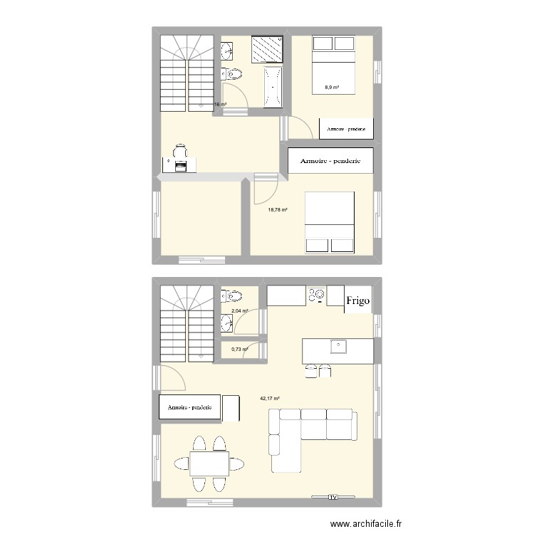 Willow. Plan de 6 pièces et 89 m2