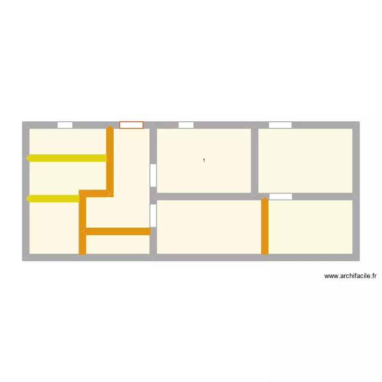 Plan1. Plan de 4 pièces et 54 m²