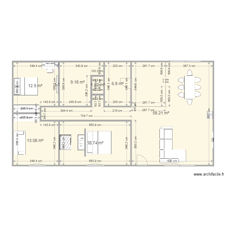 consruction. Plan de 7 pièces et 120 m2