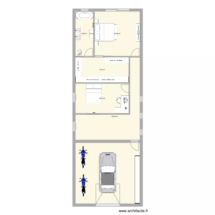 depot avec 2 chambres. Plan de 6 et 121 m² depot avec 2 chambres. Plan de 6 et 121 m²