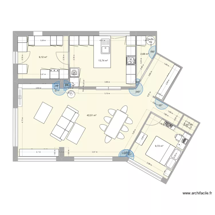 Maison Grisolles - A01d. Plan de 7 et 79 m² Maison Grisolles - A01d. Plan de 7 et 79 m²