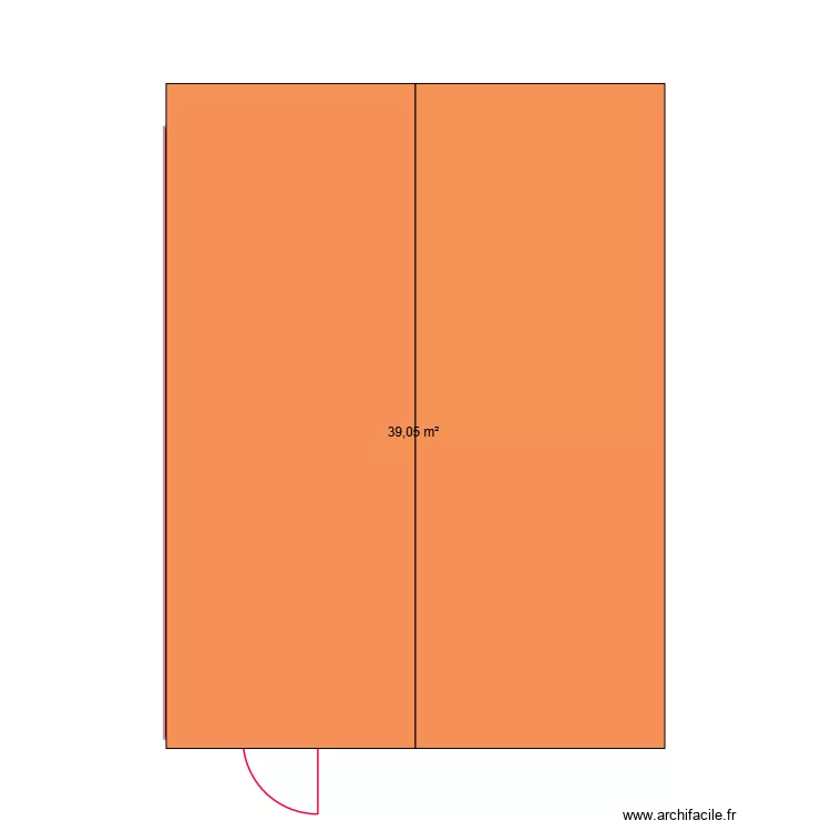 garage. Plan de 1  et 39 m²