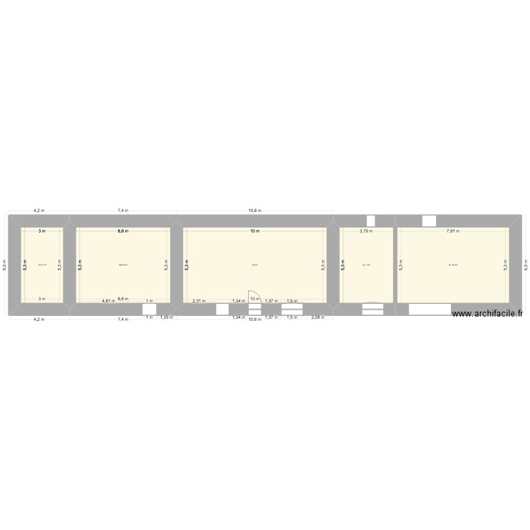 Kergreiz initial Avant Travaux. Plan de 5 pièces et 165 m2