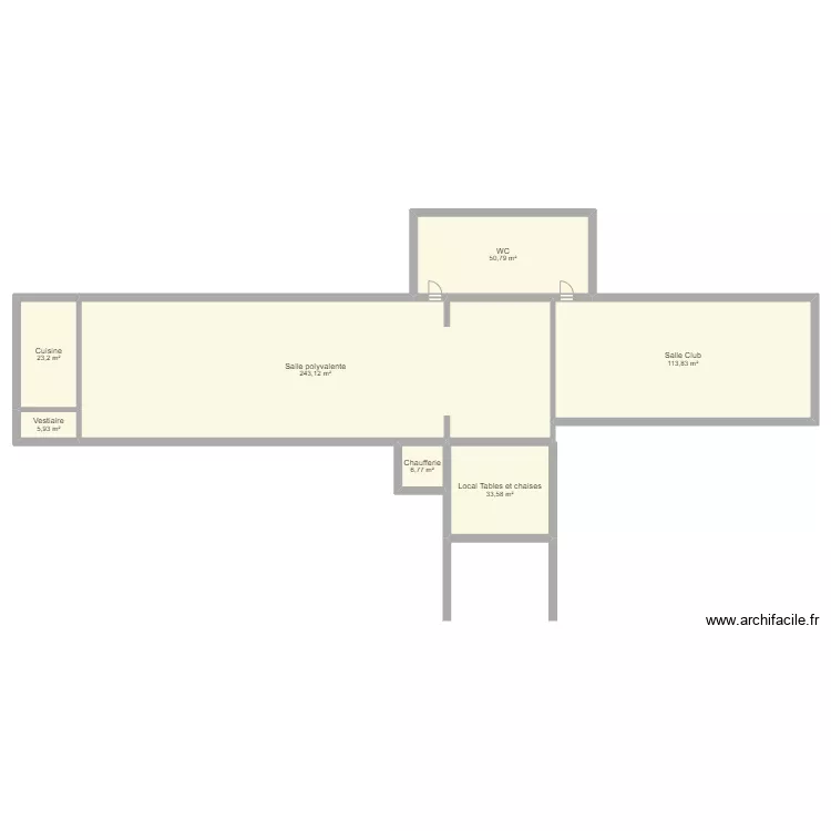 Salle club polyvalente. Plan de Salle club polyvalente. Plan de
