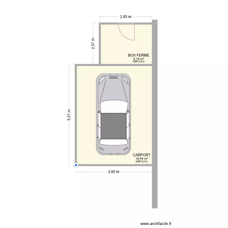 Carport Angelo. Plan de 2 et 24 m² Carport Angelo. Plan de 2 et 24 m²