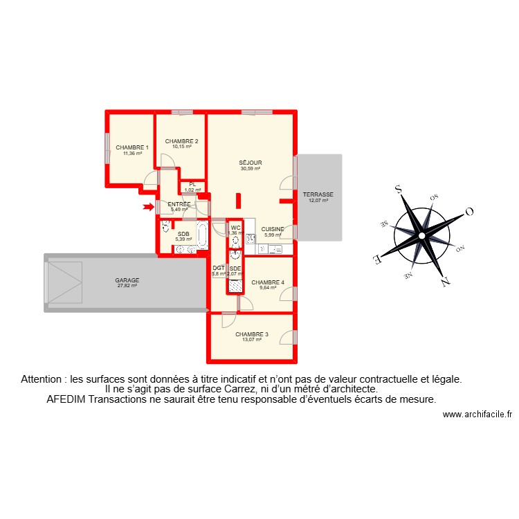 BI28791 -. Plan de 16 pièces et 142 m2