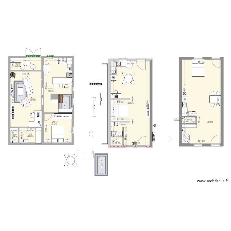 studio 4. Plan de 0 pièce et 0 m2
