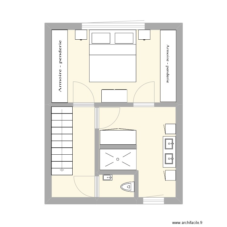 Plan 2ème Incourt 4. Plan de 3 pièces et 29 m2
