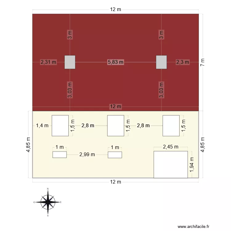 pose velux. Plan de 1 et 58 m² pose velux. Plan de 1 et 58 m²
