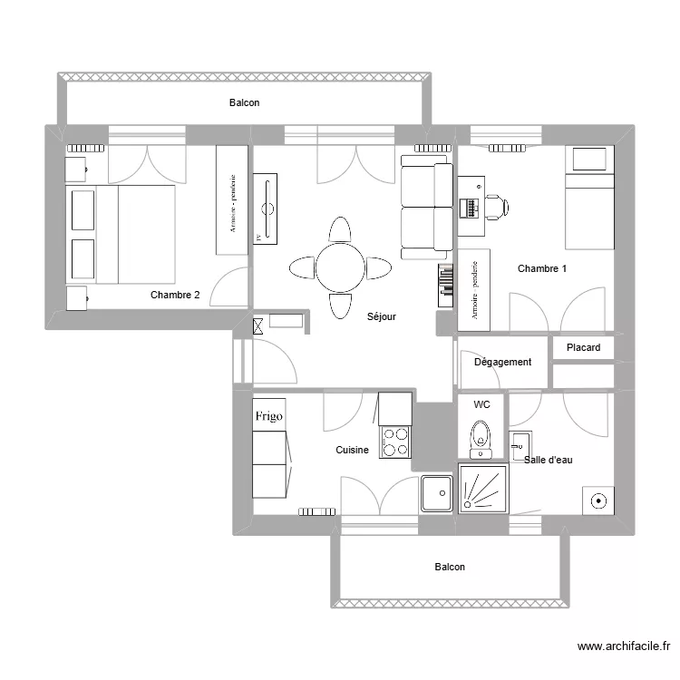 Chevillon meubl&eacute;. Plan de 