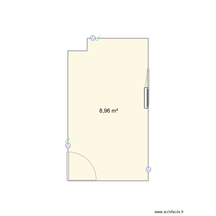 plan1. Plan de 1 pièce et 9 m2