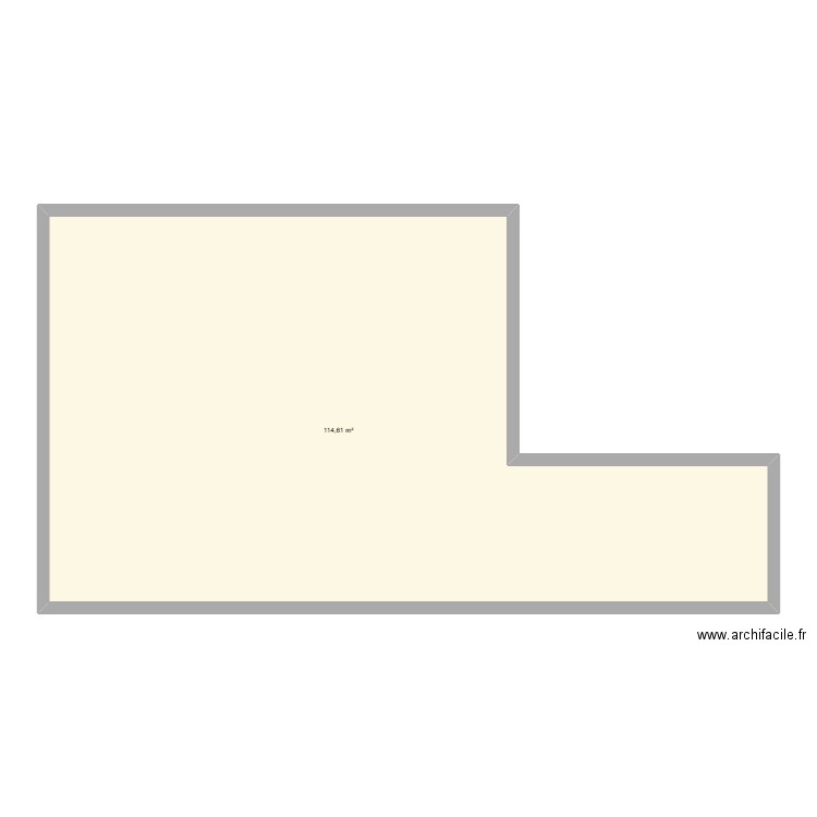 93 BP R+1 Plan de base avant modification. Plan de 1 pièce et 115 m2