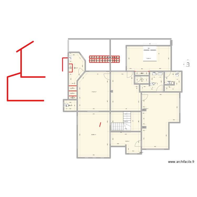 PLAM verier14. Plan de 41 pièces et 167 m2